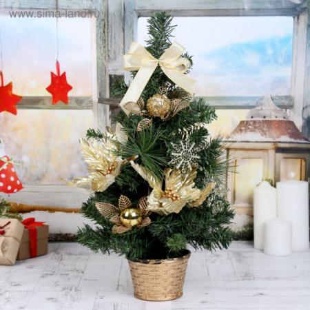 Елка 50см снежинка золото 706041