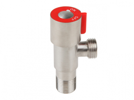 Кран установочный 1/2"х1/2" нержавеющая сталь красн. AVZAK-324R