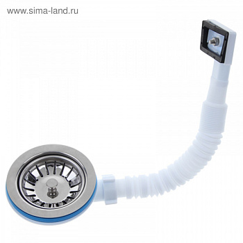 Выпуск для мойки 3 1/2" на (Ø 40) прямоугольный перелив/Е155Р