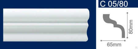 Плинтус потолочный экструдированный С05/80 2м