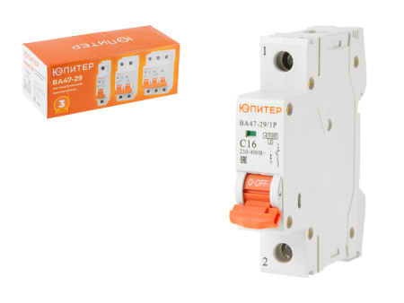 Автоматический выключатель ВА47-29 1Р 10А 4,5кА х-ка С ЮПИТЕР (JP7501-10)