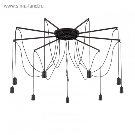 Люстра "Эдисон" 9x75Вт Е27 коричневый 76x36x10,5см/3717360