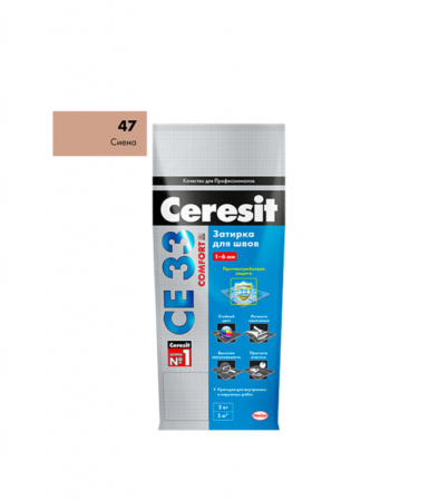 Затирка для швов "CE 33" №47 2кг (Ceresit) сиена