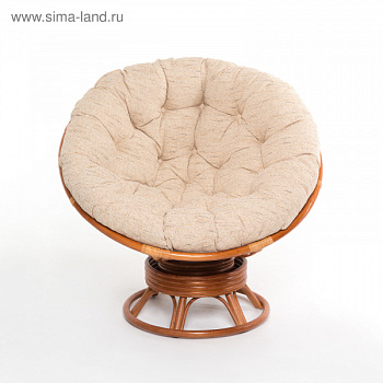 Кресло-качалка "PAPASAN", цвет коньячный, в наборе подушка белого цвета, 23/01В   3625138