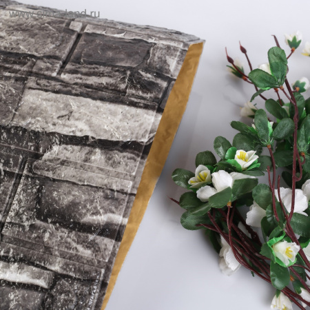 Самоклеящаяся ПВХ панель "Серый кирпич" 77*70см/4641165