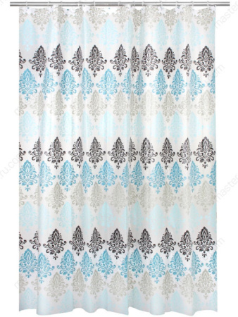 Штора д/ванной Дамаск 180 (В) *200 (Ш)см, 12 колец, люверсы, PEVA, арт.60530 MasterHouse