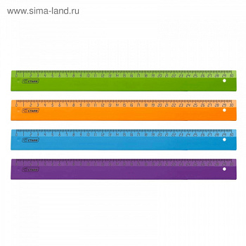 Линейка 30см INTENSIVE Ассорти  СТАММ ЛН144
