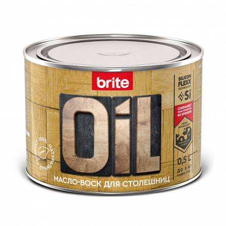 Масло-воск BRITE FLEXX для столешниц, банка 0,5 л