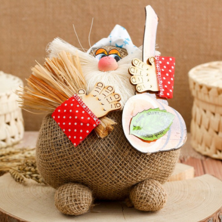 Оберег-домовой "Банник Тихон, с ковшом", микс/301929