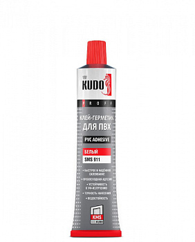 Клей-герметик для ПВХ KUDO PROFF SMS-911, белый, 180 мл