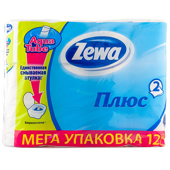 Бумага туалетная ЗЕВА+ 12рул. 2-сл. Белая
