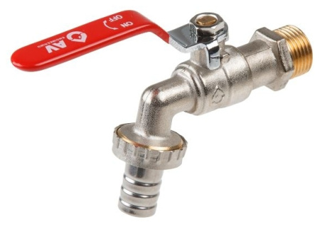 Кран водоразборный настенный со штуцером 1/2" никелир. AV Engineering (AVE166012)