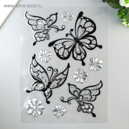 Объёмные наклейки Room Decor "Кружевные бабочки" 41х29 см 4895209