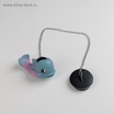 Пробка для ванны с игрушкой "Кит" d = 4,8см, цепочка 40см 807553  