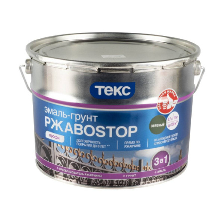 Грунт-эмаль РжавоStop Профи зеленая 10кг.