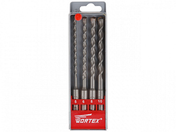 Набор буров (сверл) SDS-plus 4 шт. WORTEX-WHDS5010C10427