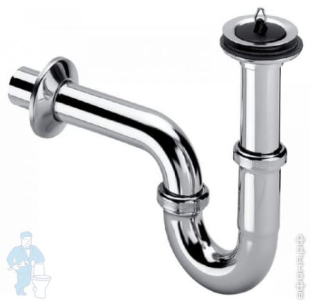 Сифон для умывальника без выпуска 32мм, хром. латунь, Viega (111298)