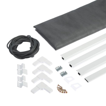 Москитная сетка на окна ТУНДРА для самостоят. сборки, до 2 м, сетка 2х1.4 м, профиль 3х2м/6967226