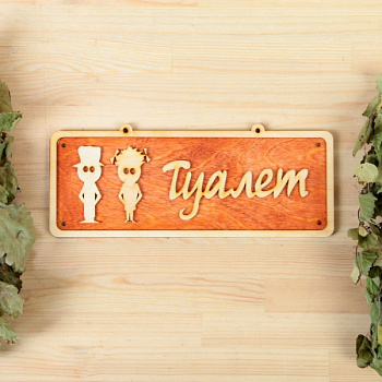 Табличка 2-слойная "Туалет 1", 30х12см 2716442