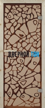 Дверь SaunaMarket стекло БРОНЗА МОРСКОЕ ДНО 690х1890мм, коробка из сосны