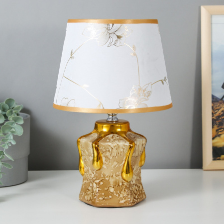Лампа настольная "Златалава" 1хЕ14 40Вт бежевый/золото 18х18х28 см /7412976