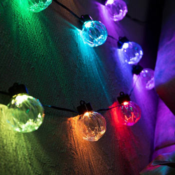 Умная гирлянда «Нить» 6 м «Рифленые шарики», свечение RGB, USB /9642135