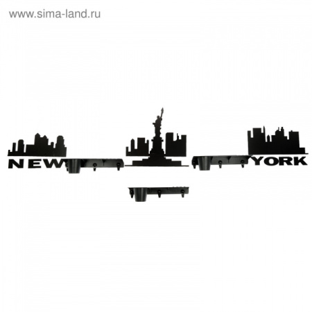 Настенный стикер с полочками и крючками 1500х550мм, 3 полочки 300х70мм (с-021)