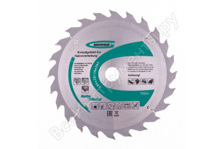 Пильный диск по дереву 185 x 20/16 x 24Т Gross/73313