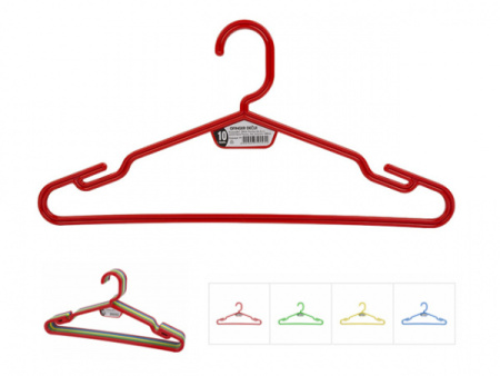 Вешалки детские комплект 10шт., DRINA (цвета в ассортименте) (10308)