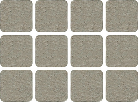 Подкладки для мебели квадратные 25мм войлок /67532