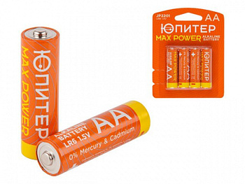 Батарейка AAA LR03 1,5V alkaline 4шт. ЮПИТЕР MAX POWER (JP2202)