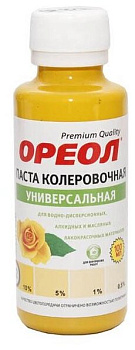 Колеровочная паста универсальная ОРЕОЛ жёлтый (02) 100 мл