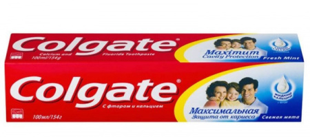 Зубная паста КОЛГЕЙТ 100мл Защита от кариеса, Свежая мята /89276