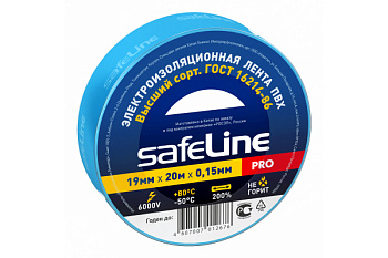 Изолента ПВХ  19мм 20 м Safeline синяя