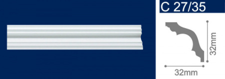 Плинтус потолочный  экструдированный С27/35 2м. *140