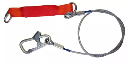 Строп аВ+Кс канат 1,5м с амортизатором, с монт. соед. карабином