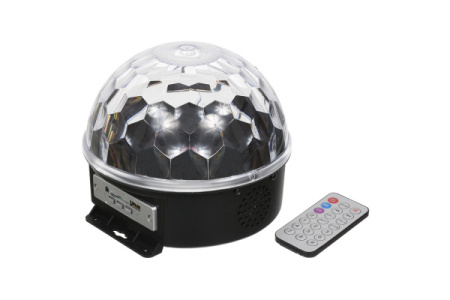 VEGAS   Шар Диско, 6 разноцв. LED ламп, 18*18*15 см, MP3 проигрыватель, 2 колонки, USB и SD 55106