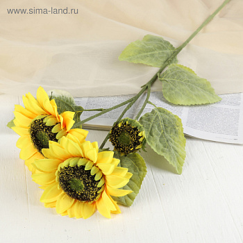 Цветы искусственные Куст подсолнухов 87см d-16см /497874
