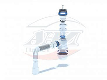 Сифон д/кухни Ани Грот 1 1/2"*40 с гофр. трубой 40х40/50 (A0115)