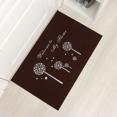 Коврик влаговпит. придверный свет. в темноте «Добро пожаловать», 50×80 см, цвет коричневый /7062855