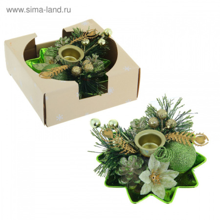 Подсвечник "Ягодки" зеленый 542638