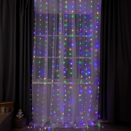 Гирлянда «Занавес» 2 × 3 м роса, 8 режимов, МУЛЬТИ /5206148