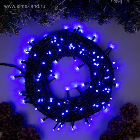 Гирлянда "Нить", 20 м, 8 режимов, цвет синий/3556814