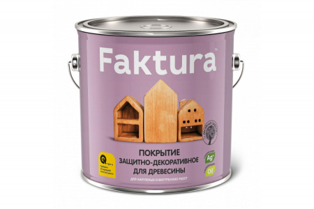 Покрытие FAKTURA защитно-декоративное для древесины орегон, банка 0,7 л 